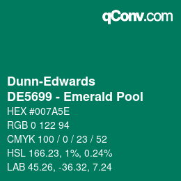 Code couleur: Dunn-Edwards - DE5699 - Emerald Pool | qconv.com