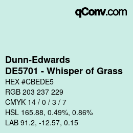 カラーコード: Dunn-Edwards - DE5701 - Whisper of Grass | qconv.com