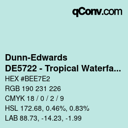 カラーコード: Dunn-Edwards - DE5722 - Tropical Waterfall | qconv.com