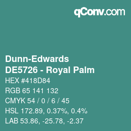 カラーコード: Dunn-Edwards - DE5726 - Royal Palm | qconv.com