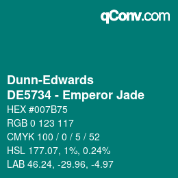 カラーコード: Dunn-Edwards - DE5734 - Emperor Jade | qconv.com
