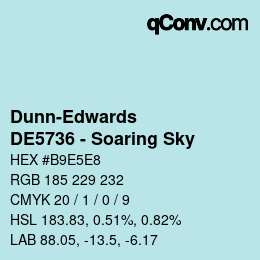 カラーコード: Dunn-Edwards - DE5736 - Soaring Sky | qconv.com