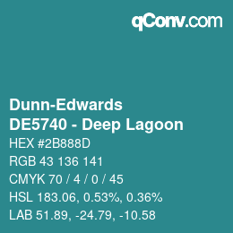 カラーコード: Dunn-Edwards - DE5740 - Deep Lagoon | qconv.com