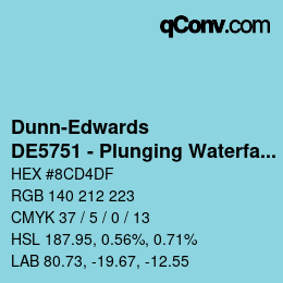 Código de color: Dunn-Edwards - DE5751 - Plunging Waterfall | qconv.com