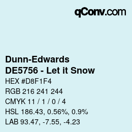 Color code: Dunn-Edwards - DE5756 - Let it Snow | qconv.com