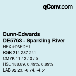 Color code: Dunn-Edwards - DE5763 - Sparkling River | qconv.com