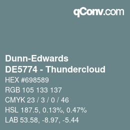 Color code: Dunn-Edwards - DE5774 - Thundercloud | qconv.com