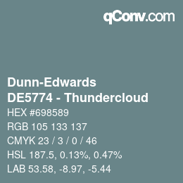 Code couleur: Dunn-Edwards - DE5774 - Thundercloud | qconv.com