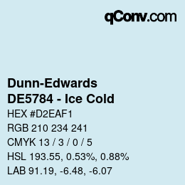 カラーコード: Dunn-Edwards - DE5784 - Ice Cold | qconv.com