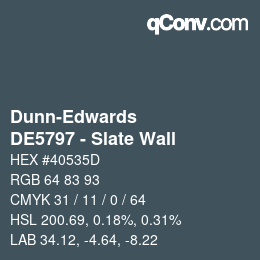 Color code: Dunn-Edwards - DE5797 - Slate Wall | qconv.com