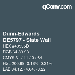 Código de color: Dunn-Edwards - DE5797 - Slate Wall | qconv.com