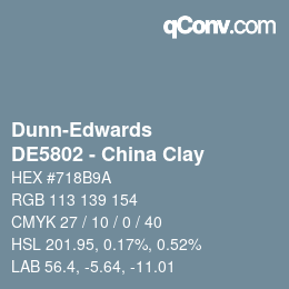 Farbcode: Dunn-Edwards - DE5802 - China Clay | qconv.com