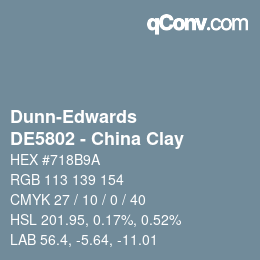 Color code: Dunn-Edwards - DE5802 - China Clay | qconv.com