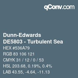 カラーコード: Dunn-Edwards - DE5803 - Turbulent Sea | qconv.com
