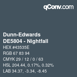 Código de color: Dunn-Edwards - DE5804 - Nightfall | qconv.com
