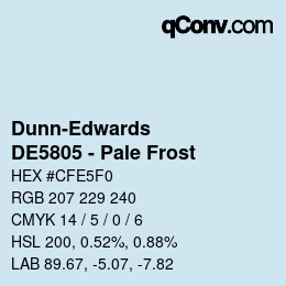 カラーコード: Dunn-Edwards - DE5805 - Pale Frost | qconv.com