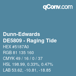 Code couleur: Dunn-Edwards - DE5809 - Raging Tide | qconv.com