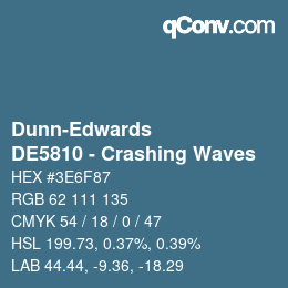 Code couleur: Dunn-Edwards - DE5810 - Crashing Waves | qconv.com