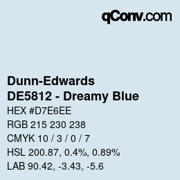 カラーコード: Dunn-Edwards - DE5812 - Dreamy Blue | qconv.com