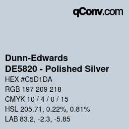 カラーコード: Dunn-Edwards - DE5820 - Polished Silver | qconv.com