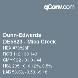 カラーコード: Dunn-Edwards - DE5823 - Mica Creek | qconv.com