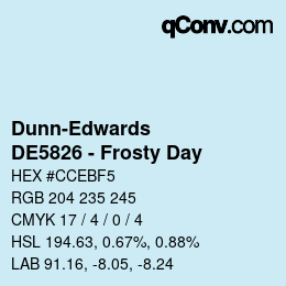 Color code: Dunn-Edwards - DE5826 - Frosty Day | qconv.com