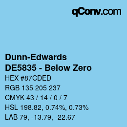 Color code: Dunn-Edwards - DE5835 - Below Zero | qconv.com