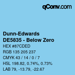 Código de color: Dunn-Edwards - DE5835 - Below Zero | qconv.com
