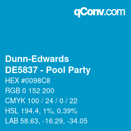 カラーコード: Dunn-Edwards - DE5837 - Pool Party | qconv.com