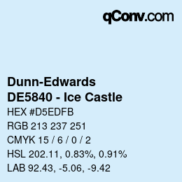 カラーコード: Dunn-Edwards - DE5840 - Ice Castle | qconv.com