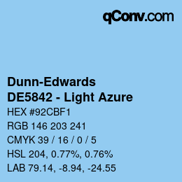 Color code: Dunn-Edwards - DE5842 - Light Azure | qconv.com