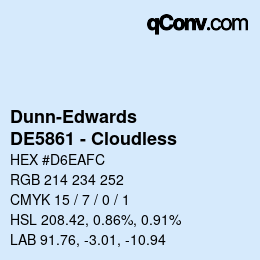 Color code: Dunn-Edwards - DE5861 - Cloudless | qconv.com