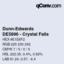 カラーコード: Dunn-Edwards - DE5896 - Crystal Falls | qconv.com