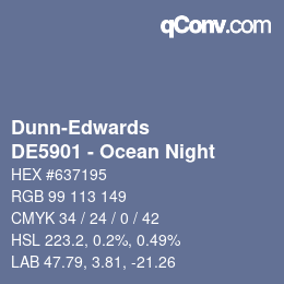 Farbcode: Dunn-Edwards - DE5901 - Ocean Night | qconv.com
