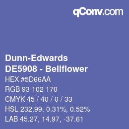 カラーコード: Dunn-Edwards - DE5908 - Bellflower | qconv.com