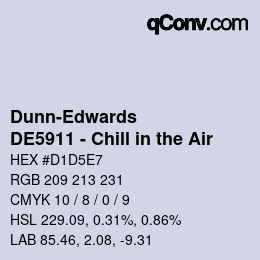 カラーコード: Dunn-Edwards - DE5911 - Chill in the Air | qconv.com