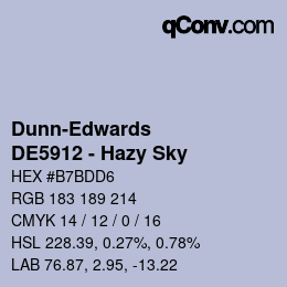 Código de color: Dunn-Edwards - DE5912 - Hazy Sky | qconv.com