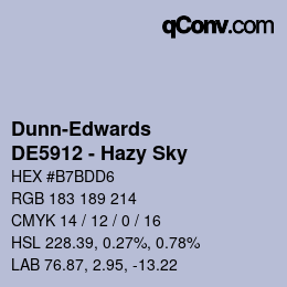 Código de color: Dunn-Edwards - DE5912 - Hazy Sky | qconv.com