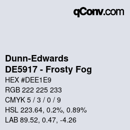 Código de color: Dunn-Edwards - DE5917 - Frosty Fog | qconv.com