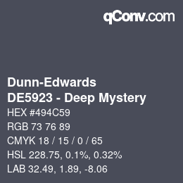 カラーコード: Dunn-Edwards - DE5923 - Deep Mystery | qconv.com