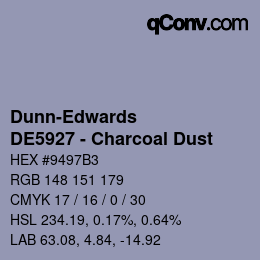 カラーコード: Dunn-Edwards - DE5927 - Charcoal Dust | qconv.com