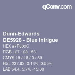 カラーコード: Dunn-Edwards - DE5928 - Blue Intrigue | qconv.com