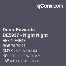 Color code: Dunn-Edwards - DE5937 - Night Night | qconv.com