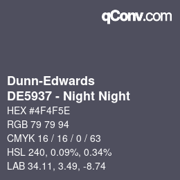 Código de color: Dunn-Edwards - DE5937 - Night Night | qconv.com