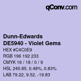 Code couleur: Dunn-Edwards - DE5940 - Violet Gems | qconv.com