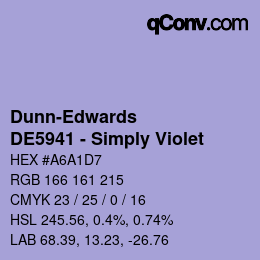 Color code: Dunn-Edwards - DE5941 - Simply Violet | qconv.com