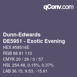 カラーコード: Dunn-Edwards - DE5951 - Exotic Evening | qconv.com