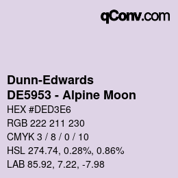 Color code: Dunn-Edwards - DE5953 - Alpine Moon | qconv.com