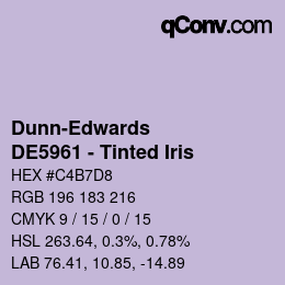 Color code: Dunn-Edwards - DE5961 - Tinted Iris | qconv.com