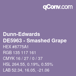 颜色代码: Dunn-Edwards - DE5963 - Smashed Grape | qconv.com